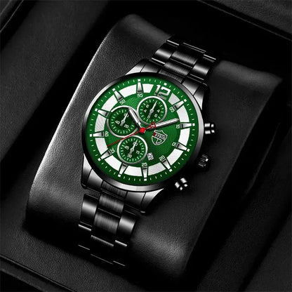 Fashion Men Stainless Steel Watch Luxury Calendar Quartz Wrist Watch Mens Business Watches for Man Luminous Clock - AMULET RING STORE