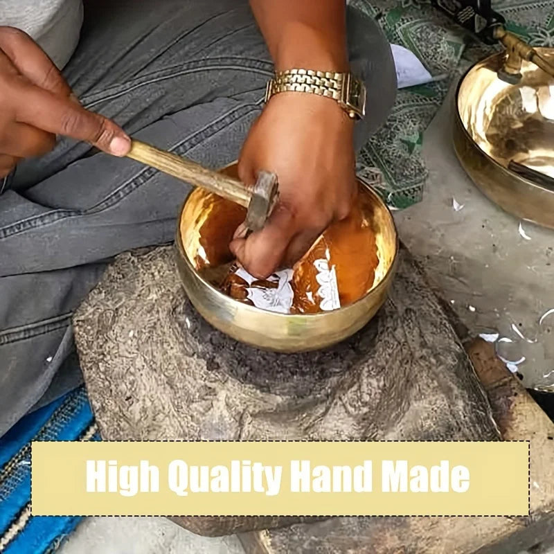 Handmade Singing Bowl Handmade Tibetan Singing Bowl Collection - Genuine Meditation Sound Bowl for Yoga, Mindfulness Practices - AMULET RING STORE