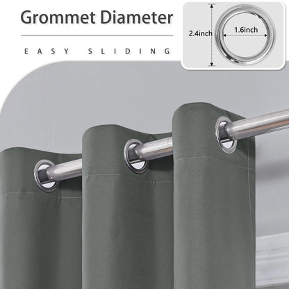 2pcs Modern 100% Blackout Curtain with Coated Lining, Curains for Bedroom, Living Room, Dining Room, Bathroom, Home Decor - AMULET RING STORE