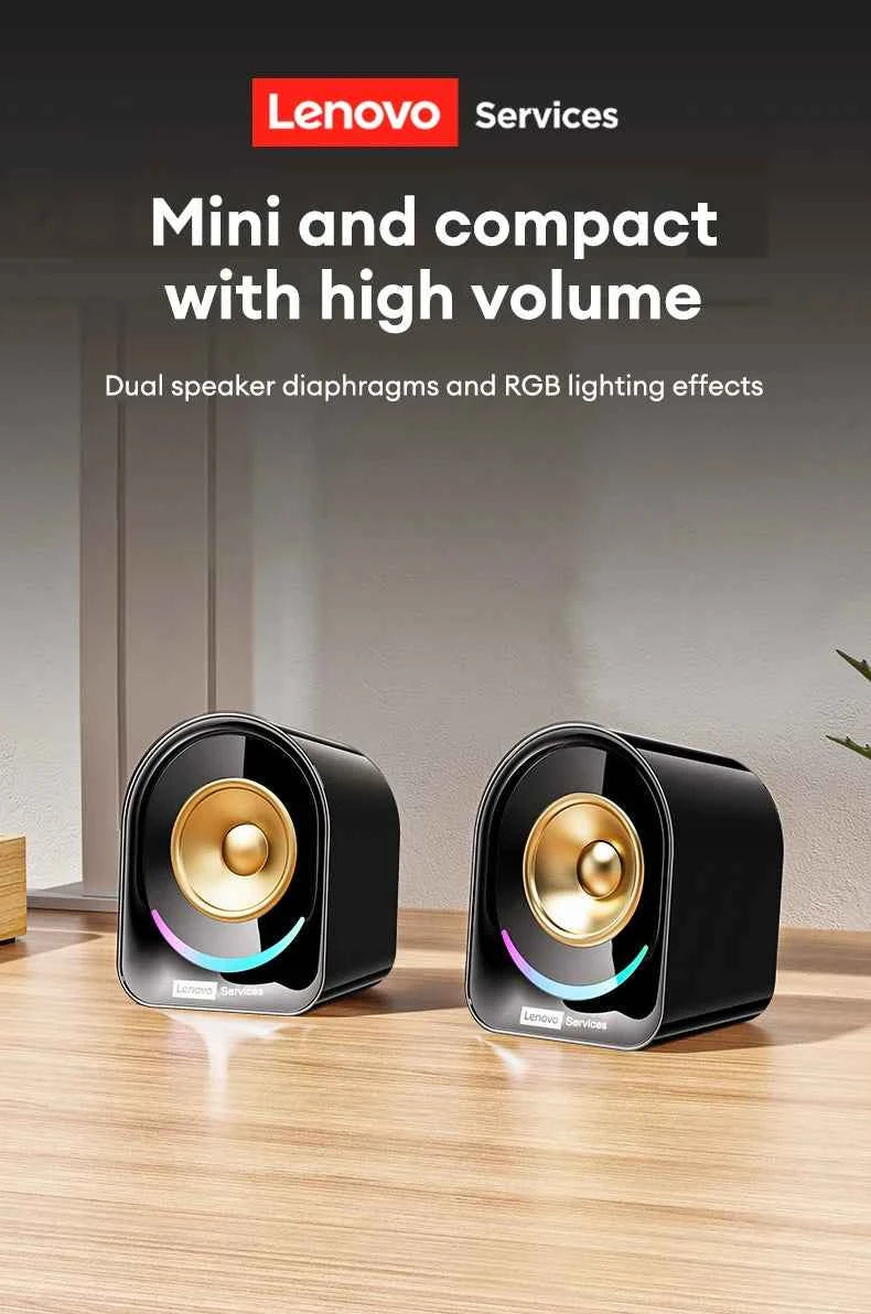 New Lenovo A02 Wireless Bluetooth V5.4 Speaker With Dual Mode RGB Light Wired Loudspeaker Vibrant Stereo Sound Camping Soundbox