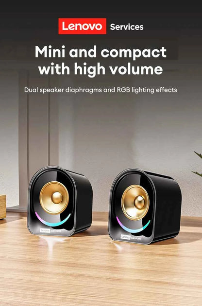 New Lenovo A02 Wireless Bluetooth V5.4 Speaker With Dual Mode RGB Light Wired Loudspeaker Vibrant Stereo Sound Camping Soundbox