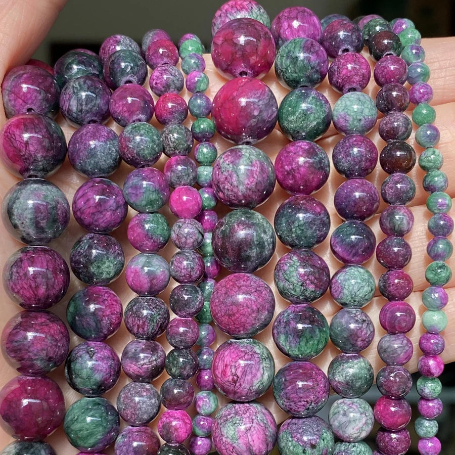 45 Styles Natural Stone Beads Amethyst Purple Jades Agate Crystal Glass Beads Jewelry Making Findings DIY Bracelet Accessories - AMULET RING STORE
