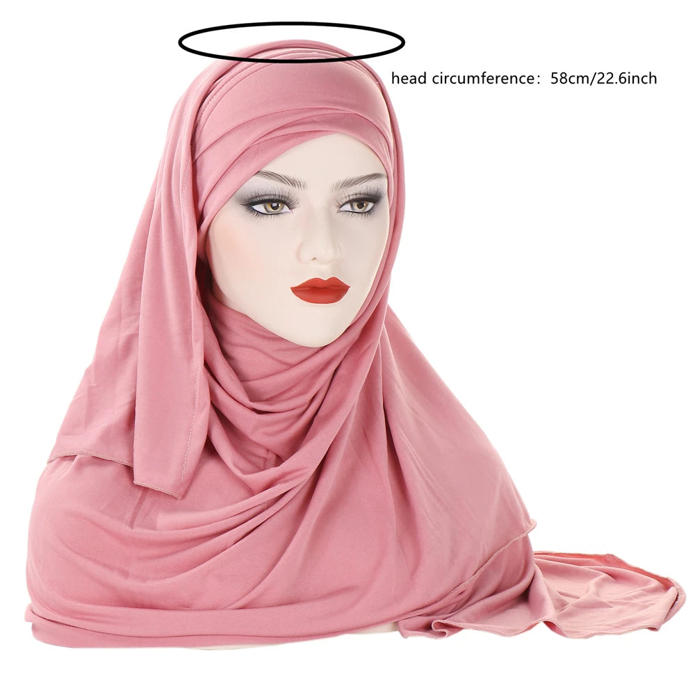 Milk Silk Muslim Cap Plain Islamic Scarf Head Wraps Headband Underscarf Turban Hats Malaysia Baotou Caps Instant Amira Hijabs - AMULET RING STORE