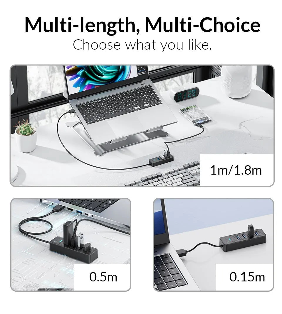 PHIXERO USB 3.0 Hub 2500Mbps Ethernet With RJ45 USB Splitter Multi Port Data Adapter Expander for Laptop Computer PC Accessories
