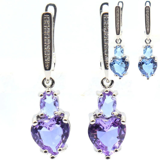 Buy 4 Get 1 Free 34x8mm 5.6g Color Changing Zultanite Alexandrite Topaz CZ Women Gift Silver Dangle Earrings