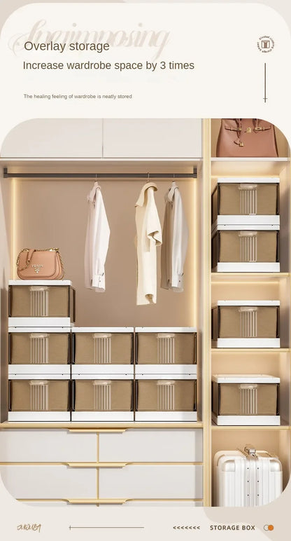 Large-capacity Clothes Organizer Household Closet Layered Pull-out Partition Organizer Box Foldable Dust Pants Organizer Box - AMULET RING STORE