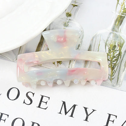 Mini Women's Hair Clips Colorful Geometric Hollow Crab Claw Clip Acetate Leopard Print Fashion Girls Hairpin Hair Accessories - AMULET RING STORE