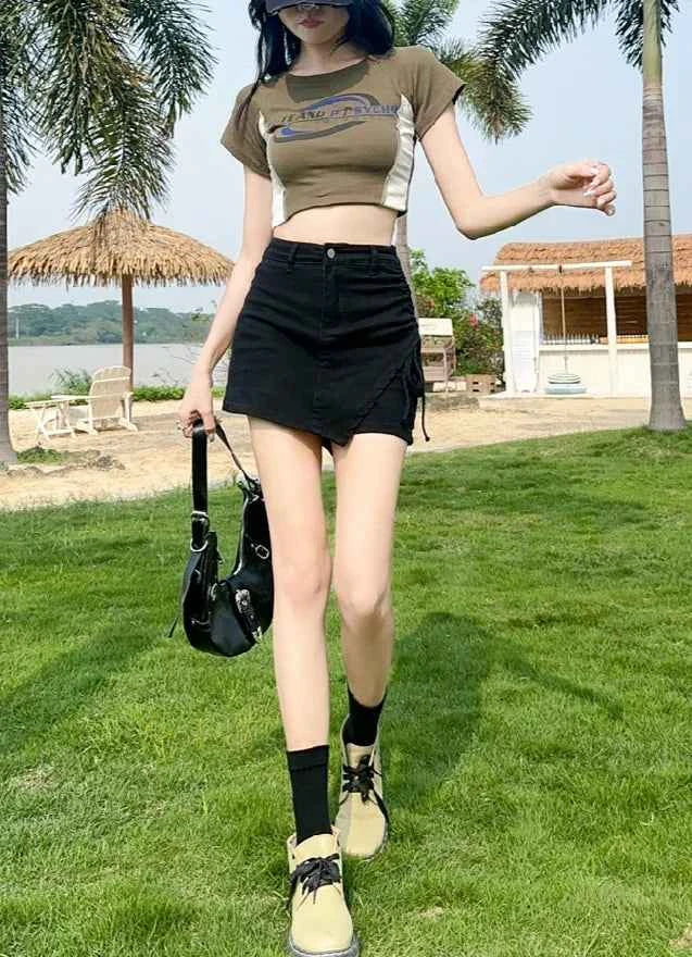 Sexy Culotte Denim Shorts for Women New In Jorts Y2k Harajuku Korean Style Youthful 2000s Clothes Classic Short Jean Pants Woman