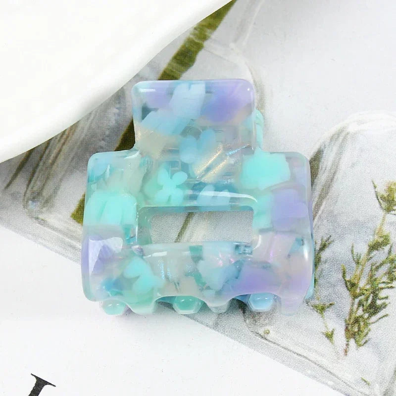 Bgffuy Leopard Korea Acetate Hollow Colorful Mini Hair Claws Crab Hair Clips for Child Girls Hairpins Hair Accessories Barrettes