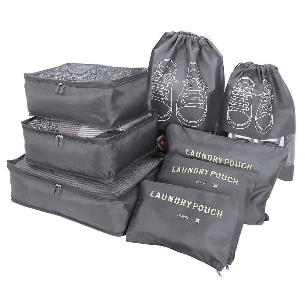 8/7/6 Pieces Set Travel Organizer Storage Bags Suitcase Packing Cubes Set Cases Portable Folding Luggage Clothes Shoe Tidy Pouch - AMULET RING STORE