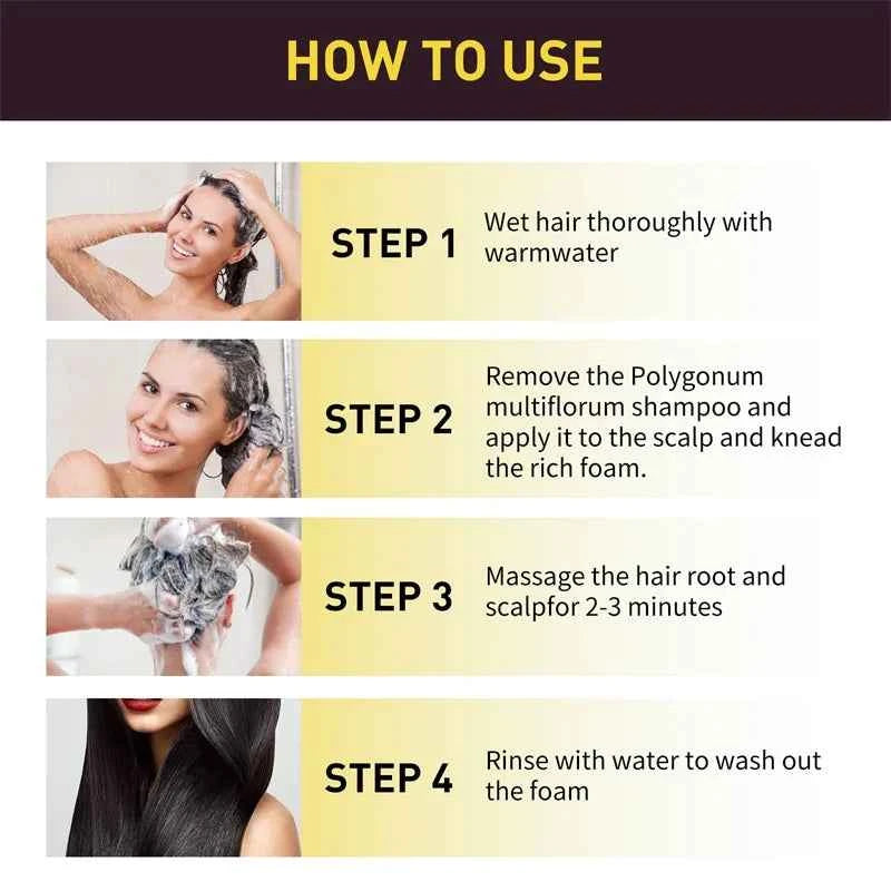 2pcs Black Hair Colouring Shampoo Natural Herbal Essence 3 in 1 Colouring Shampoo Clean Dandruff Removing for Covering White