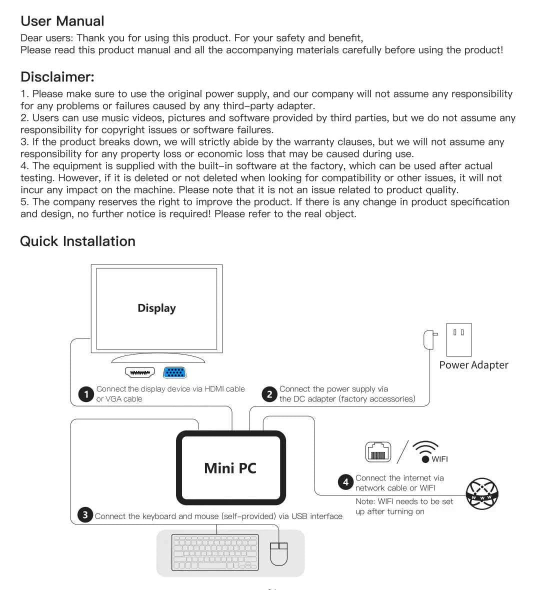 MLLSE M2 Air Mini PC Intel Celeron N4000 CPU Window11 6GB RAM 128GB ROM Dual-Band WiFi VGA Portable Mini Computer BT4.2