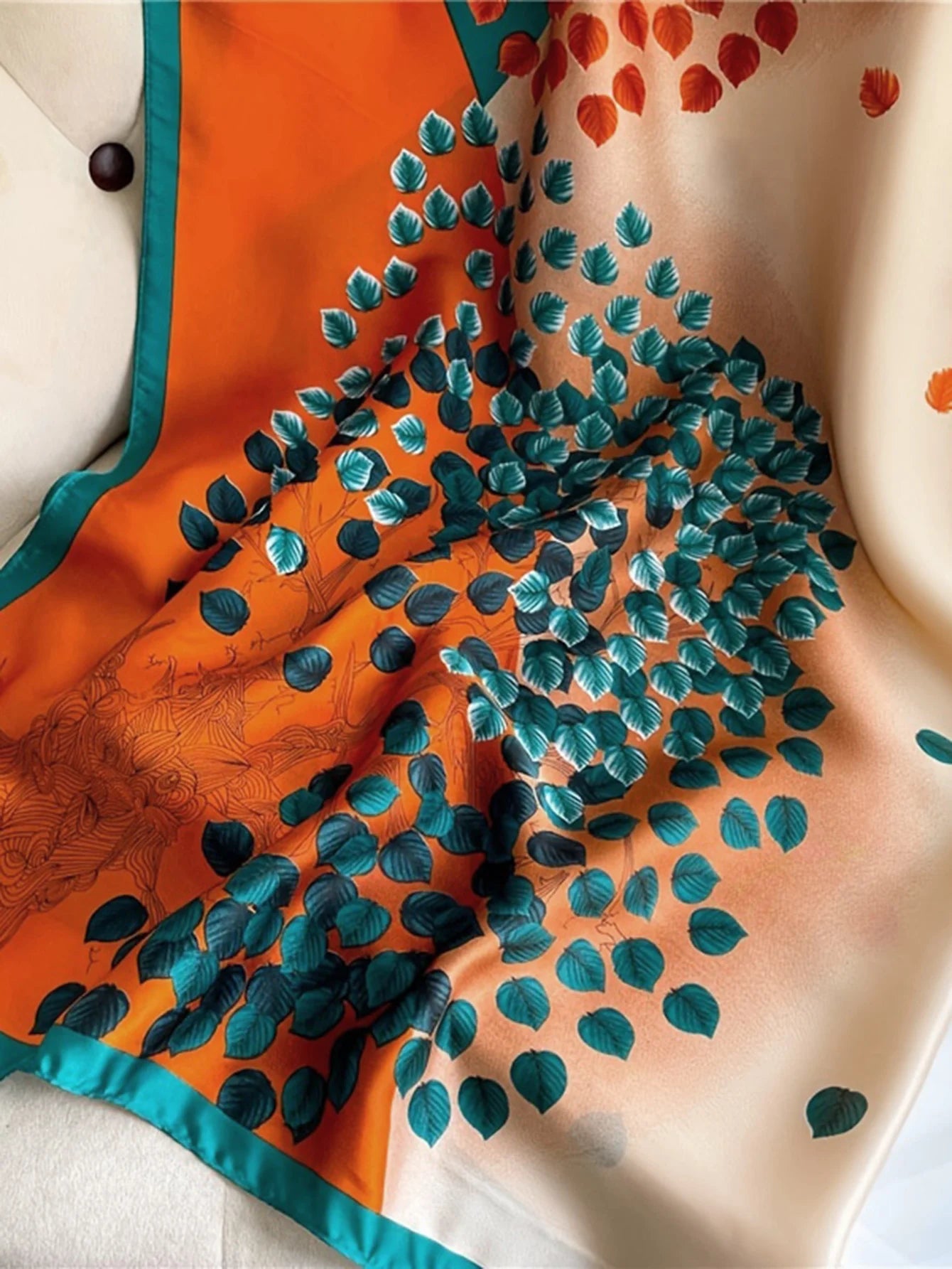 90cm Woman Fashion Satin Silk Square Scarf Spring Summer Shawls Luxury Printed Hijab Scarf Muslim Headband Wrap Beach Stoles - AMULET RING STORE