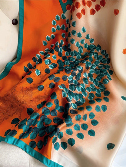 90cm Woman Fashion Satin Silk Square Scarf Spring Summer Shawls Luxury Printed Hijab Scarf Muslim Headband Wrap Beach Stoles - AMULET RING STORE