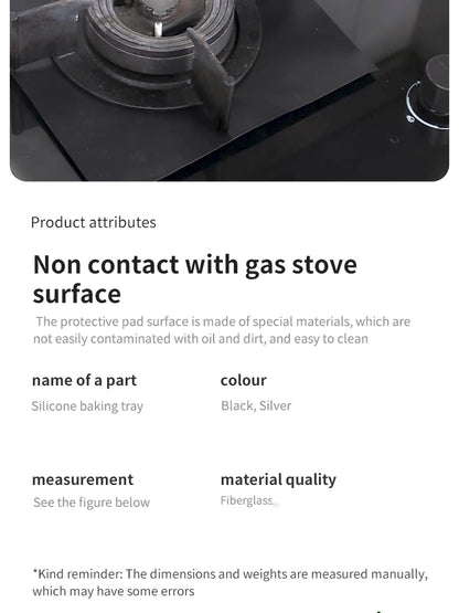4 Pieces 27 Cm Gas Stove Surface Protection Pad Washable Oil And Dirt Resistant Kitchen Cleaning Accessories - AMULET RING STORE