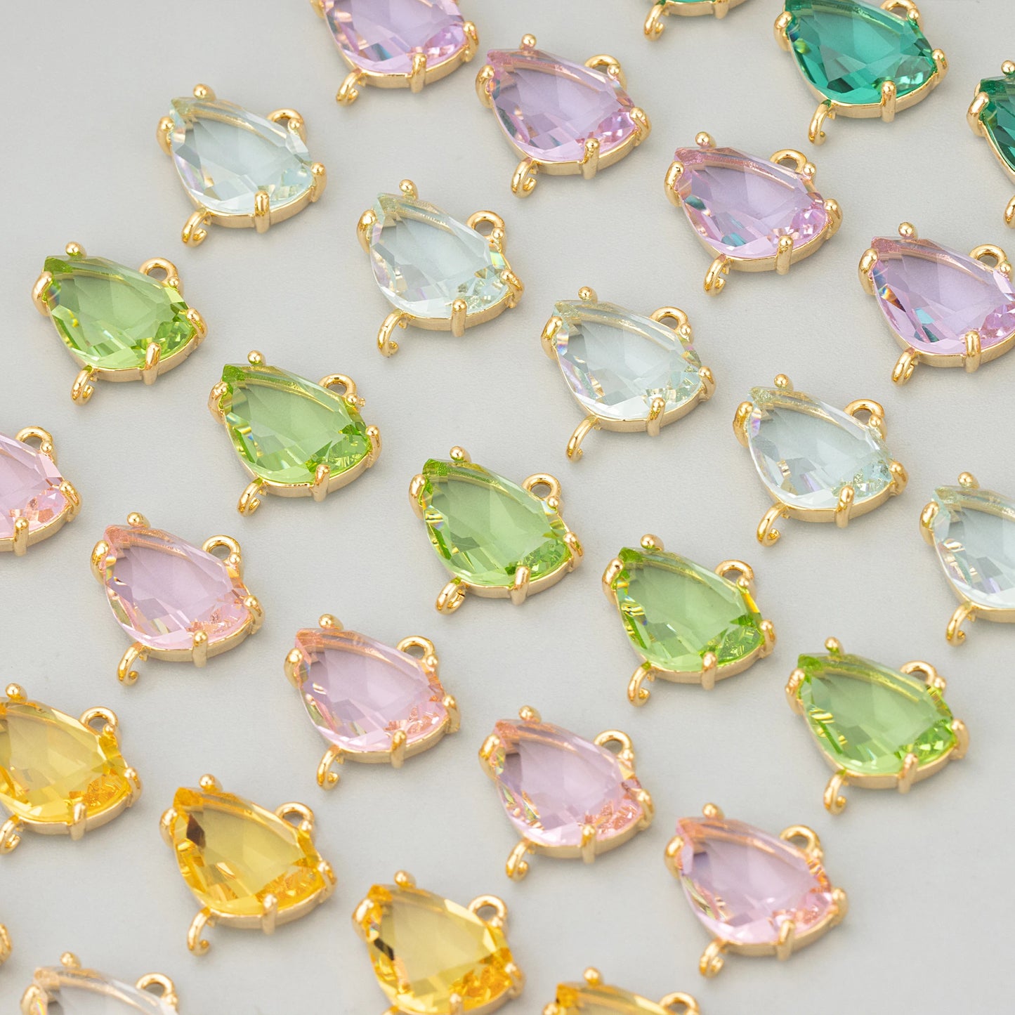 GUFEATHER ME92,jewelry accessories,18k gold rhodium plated,copper,glass,hand made,charms,diy pendants,jewelry making,6pcs/lot - AMULET RING STORE