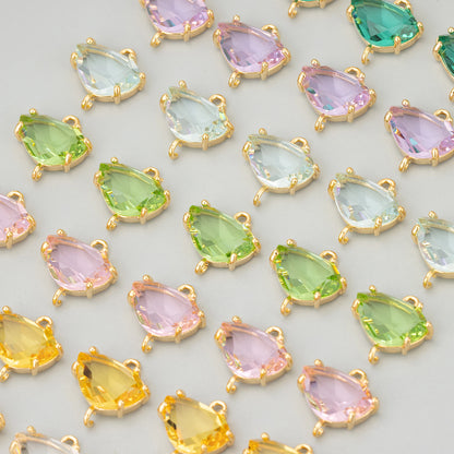 GUFEATHER ME92,jewelry accessories,18k gold rhodium plated,copper,glass,hand made,charms,diy pendants,jewelry making,6pcs/lot - AMULET RING STORE