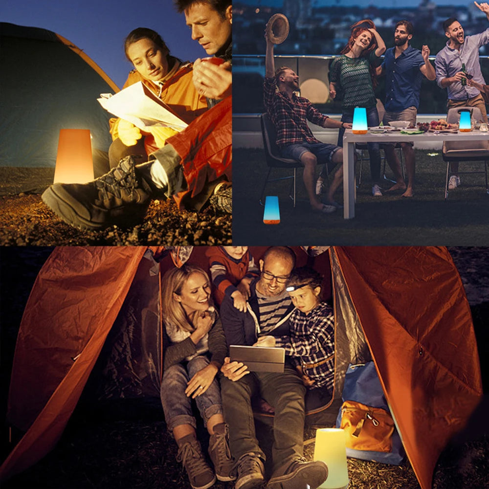 13 Color LED Changing Night Light RGB Remote Control Touch Dimmable Lamp Portable Table Bedside Lamp USB Rechargeable Night Lamp - AMULET RING STORE