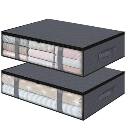 Foldable Under Bed Storage Containers with Clear Window Underbed Toy Organizers and Clothing Storage Bags Closet Storage Bins - AMULET RING STORE
