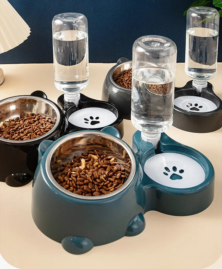 Cat Bowl 2-in-1 Drinking Water Dog Food Pot Water Bowl Rice Pot Pet Supplies Cat Bowl Pet Drinking Water Feeding Integration - AMULET RING STORE