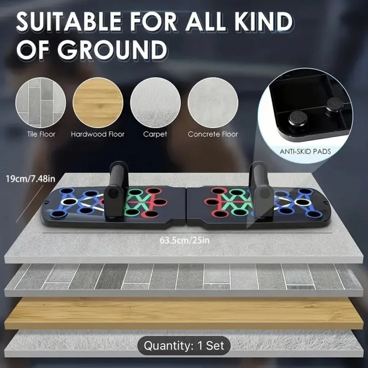 Solid Push Up Board Home Workout Equipment Multi-Functional Pushup Stands System Fitness Floor Chest Muscle Exercise Professiona - AMULET RING STORE