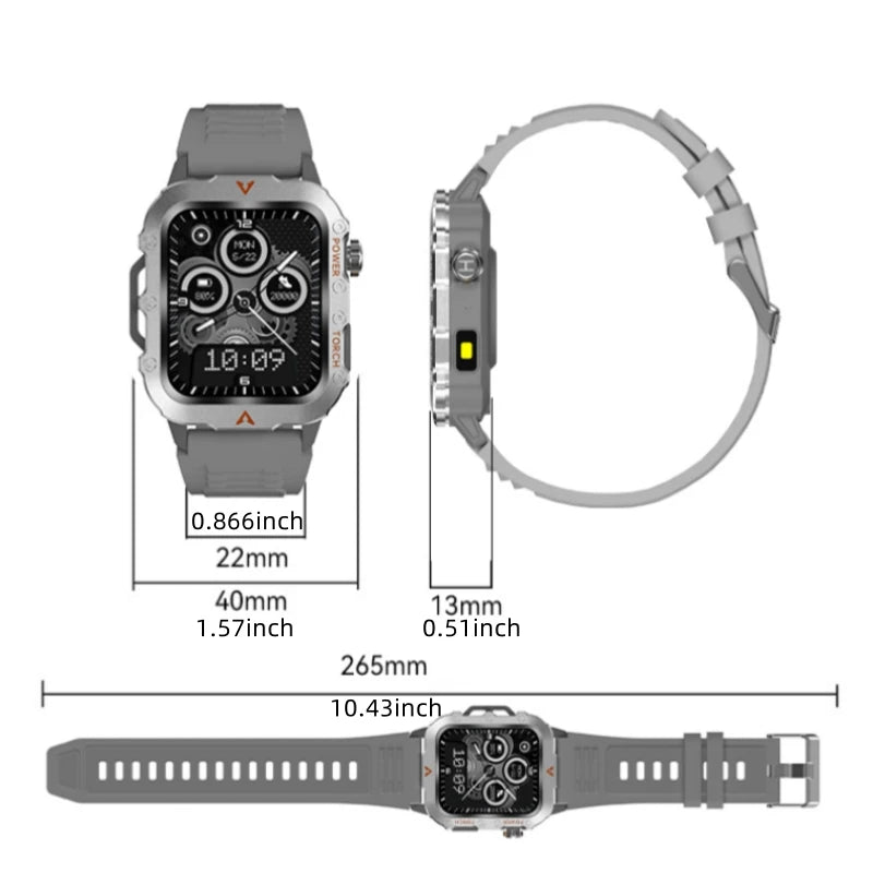 Outdoor Smartwatches For Music Call Connect Phone Men Flashlight Weather Distance Message Sport Tracker Bluetooth Smart Watch - AMULET RING STORE