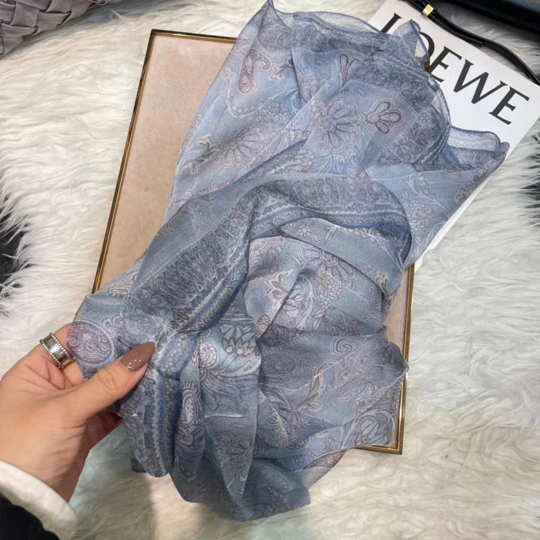 BYSIFA|New Black Pink Peony 100% Silk Shawl Scarf Women Chiffon Long Silk Scarves Cape Summer Foulard Winter Brand Scarves Wraps