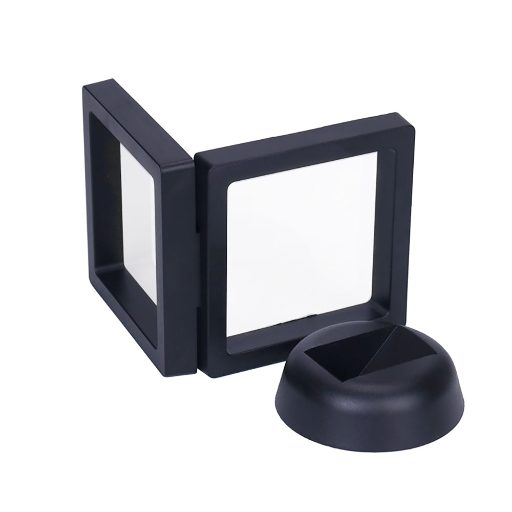 1PC Diamond Display Stand 7x7cm White Black Box Coin Collection Decoration Ring Earring Showing Holder Gemstone Storage Gift Box - AMULET RING STORE