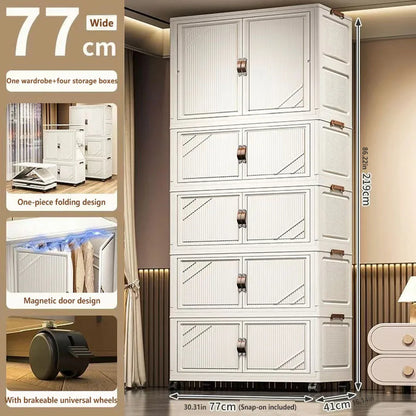 Multi-specification Multifunction White Folding Storage Cabinet Large Capacity Dustproof Wardrobe Storage Box - AMULET RING STORE