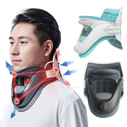 Cervical Traction Device & Neck Brace Set Neck Stretcher Adjustable Neck and Shoulder Relaxer Comfortable for Home Travel Office - AMULET RING STORE
