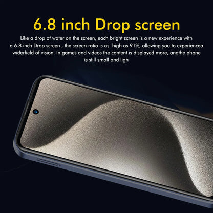 Global Version I16 Pro Max Smartphone Android,6.8'',12GB RAM 512GB ROM,Dual SIM,Mobile phones,Google Play Store,24+48MP,6800mAh - AMULET RING STORE