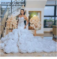 EVLAST Orange Sequin Mermaid Dress - Prom Gown - AMULET RING STORE