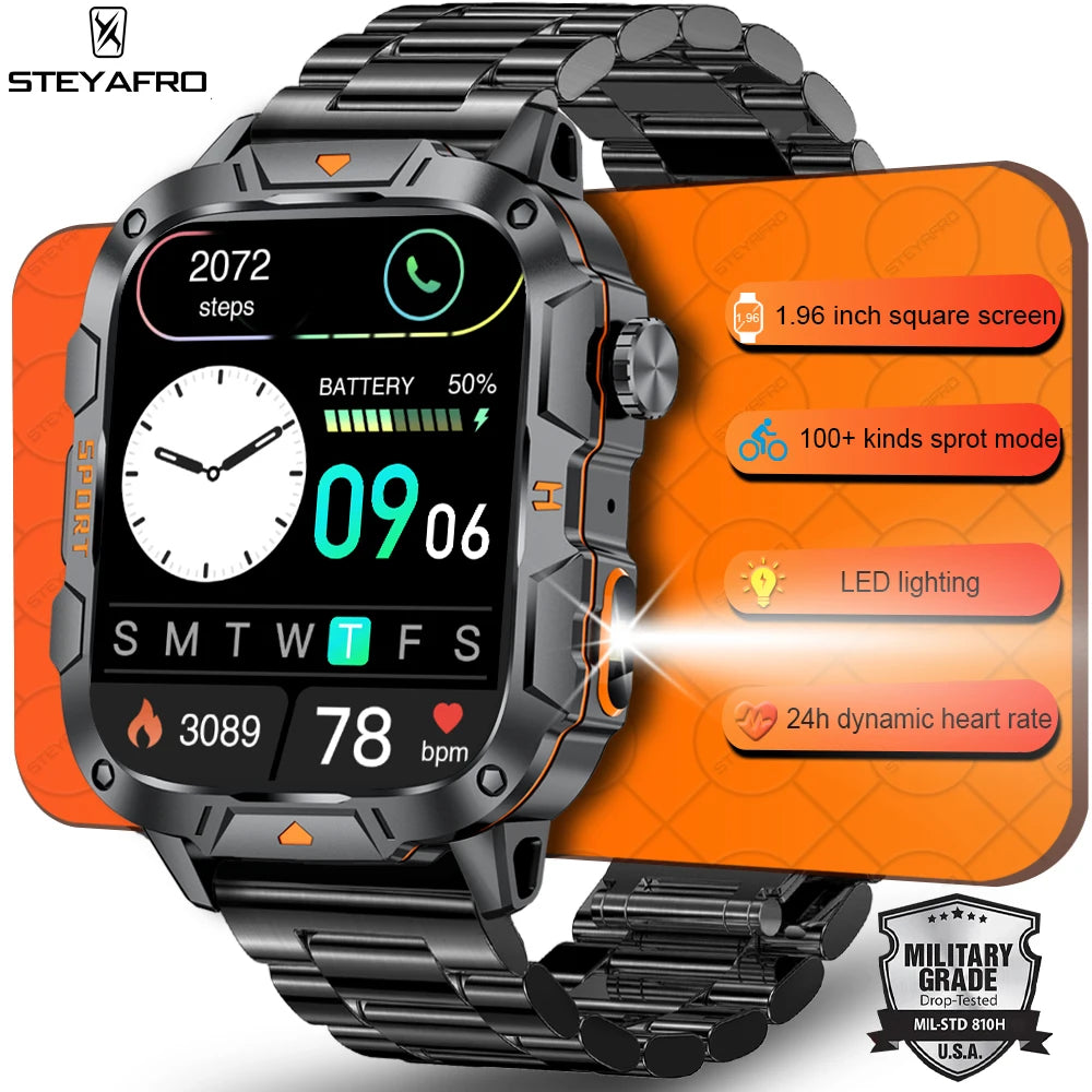 New Full Touch Smart Watch Men For Android Xiaomi Blood Pressure Oxygen Fitness Watch Waterproof LED Flashlight SmartWatch 2024 - AMULET RING STORE