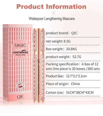 Waterproof 4D Diamond Shine Volume Curl Mascara Luxury Style Smudge-proof Eye Makeup for All Skin Types Eye Cosmetics - AMULET RING STORE