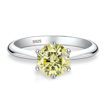 NeeTim 0.5ct 1ct 2ct 3ct Blue Pink Purple Black Moissanite Rings for Women Sterling 925 Silver Wedding Party Band Woman's Ring