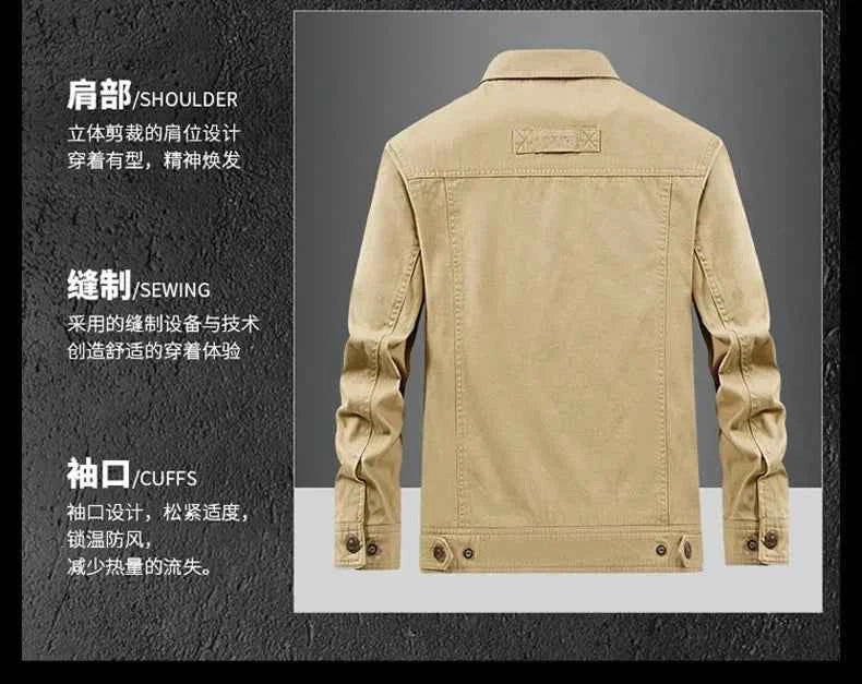 Men Jackets outdoor Slim fit Coats Casual Jackets High Quality Male wear Multi-pocket Cargo Jackets And Coats plus Size 5XL