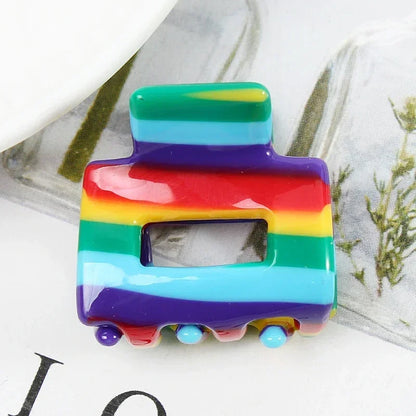 Bgffuy Leopard Korea Acetate Hollow Colorful Mini Hair Claws Crab Hair Clips for Child Girls Hairpins Hair Accessories Barrettes