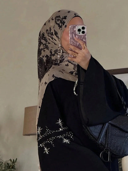 1Pcs Watercolor Print Hijab Women Bohemian Soft Islam Ramadan Muslim Hijabs Foulard Femme Shawl Wrap Scarf Headscarf - AMULET RING STORE