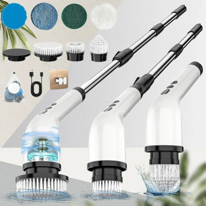 Electric Cleaning Brush with 7PCS Heads Bathroom Kitchen Cordless Handheld Shower Scrubber Spin Cleaner Multifunctional Cleaner - AMULET RING STORE