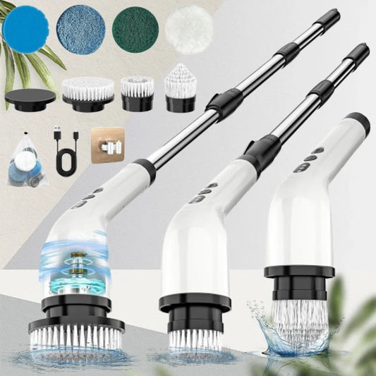 Electric Cleaning Brush with 7PCS Heads Bathroom Kitchen Cordless Handheld Shower Scrubber Spin Cleaner Multifunctional Cleaner - AMULET RING STORE
