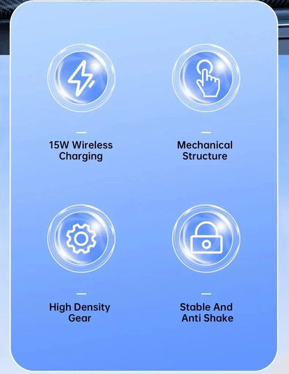 UYUXIO Wireless Car Charger Fast Charge Manual Clamping Air Vent Car Phone Holder for Samsung Android Phones iPhone 16 15 14 13