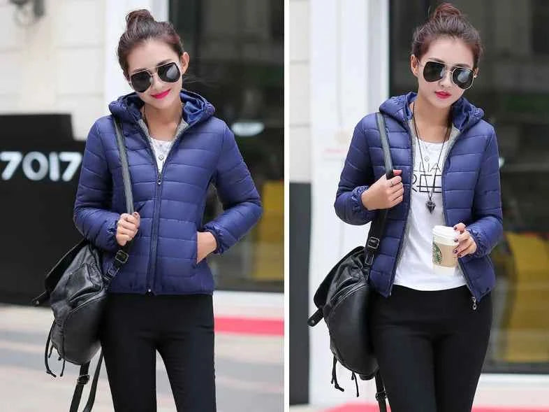 Down Jacket for Women Trend Korean Style Ultra Light Hit Hooded Coat Coats Lightweight Padded Puffer Jackets Female Winter 2025