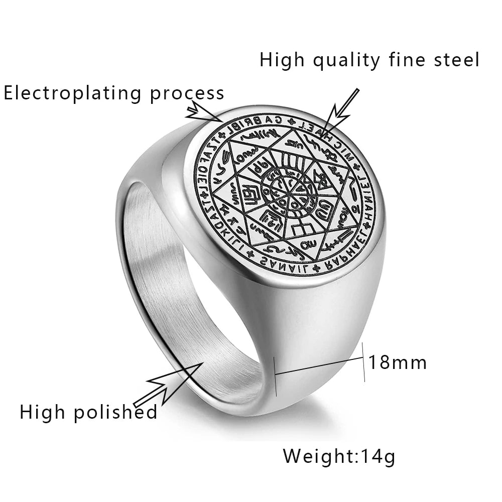 YILUOCD Seal of The Seven Archangels Rings for Men