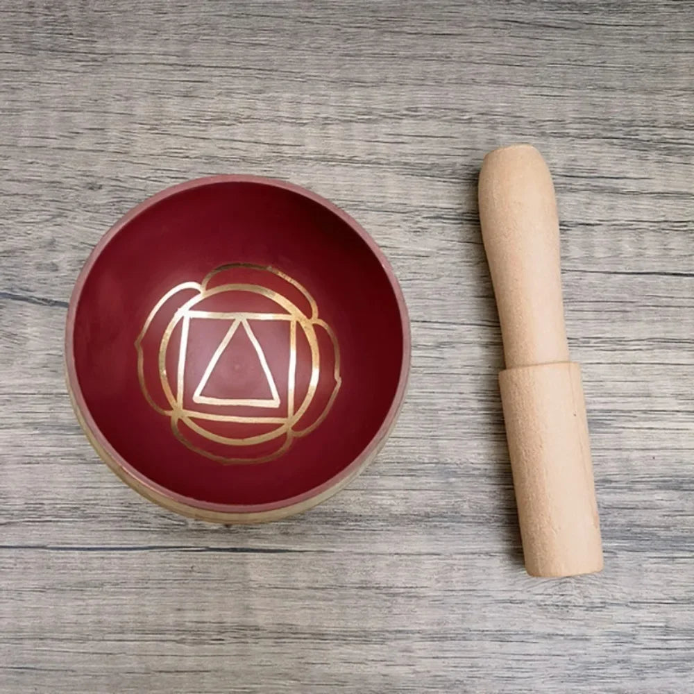 Buddhist Sound Bowls Therapy Meditation Mindfulness Yoga Ornaments Colorful Nepal Tibetan Singing Bowl Chakras Handmade Copper - AMULET RING STORE