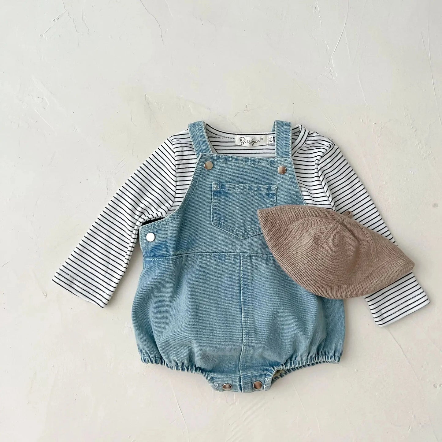Cute Baby Pocket Overalls Denim Overalls Baby Fashion One-piece Romper 0-3T Newborn Boy Girls Clothes - AMULET RING STORE