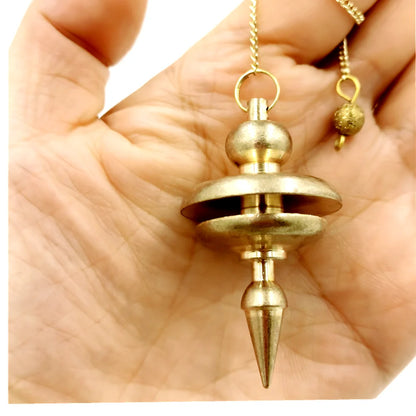 Bronze Metal Copper Spiritual Point Pendulum for Divination Healing Dowsing Wicca Balancing Pointed Cone Pendant Pendulum