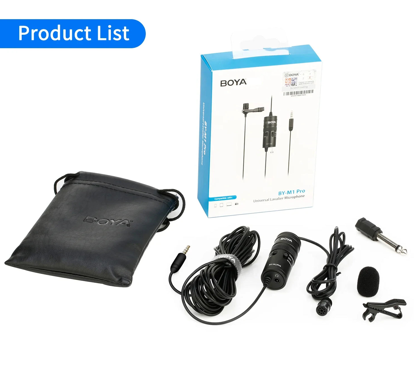 BOYA BY-M1 Condenser Lavalier Lapel Clip-on Microphone 3.5mm TRRS 6M Mic For PC iphone DSLR Camera YouTube Recording Streaming