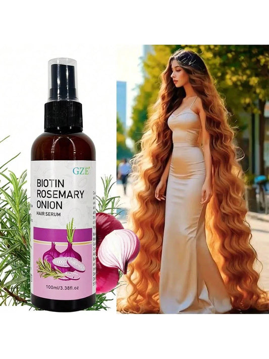 GZE Biotin Rosemary Onion Hair Serum Moisturizing Hair Serum Strong Hair Heat Protection Anti-Breakage For Dry And Damaged Hair - AMULET RING STORE