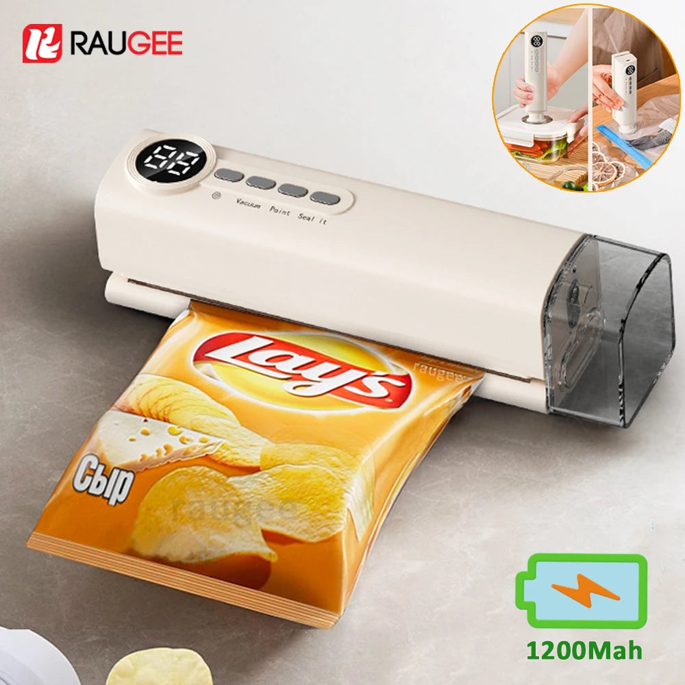 Vacuum Sealer Mini Wireless Food Vacuum Sealing Machine USB Rechargeable Automatic Plastic Bags Sealer For Household Use - AMULET RING STORE