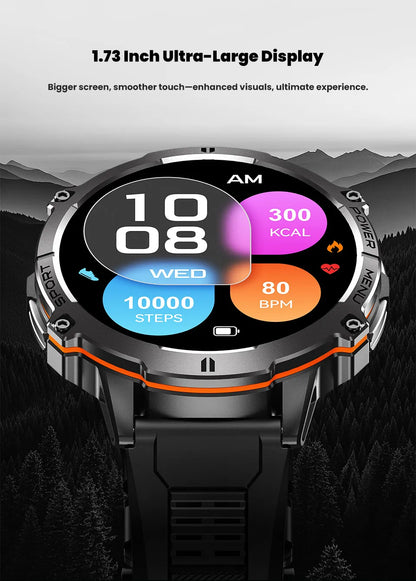 2025 New Military T-Rex 3 Bluetooth Call Smart Watch GPS Compass Barometric Altimeter 10ATM Waterproof Sports Smartwatches Men
